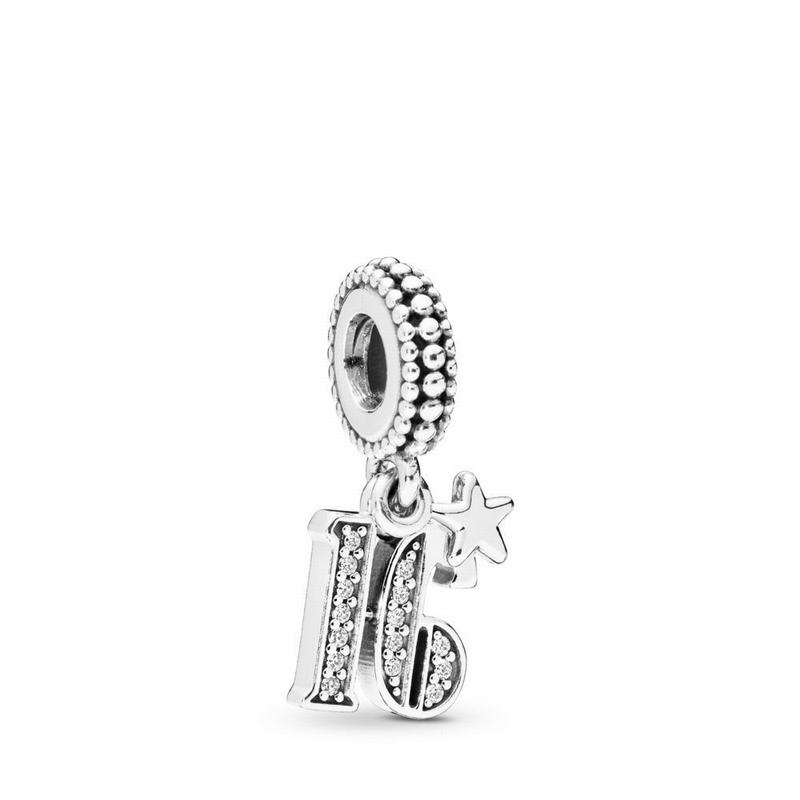 Pandora 16 Years Of Love Dangle Charm - Sterling Silver/Cubic Zirconia - Canada | XK1165NF